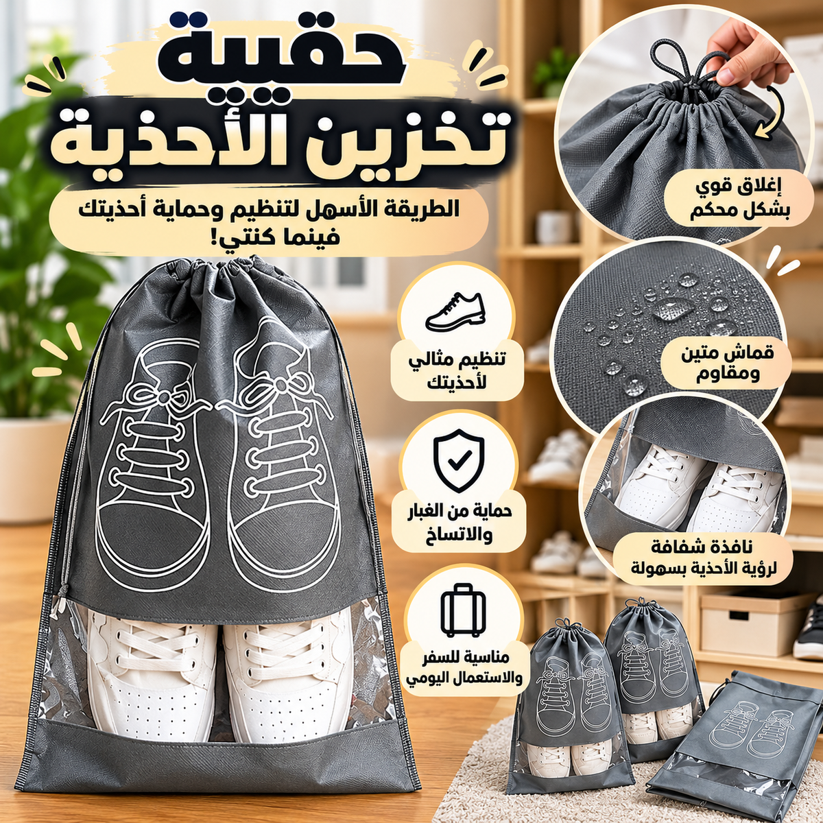 حقيبة تخزين الأحذية