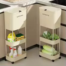 سلة مهملات متعددة المستويات مع عجلات