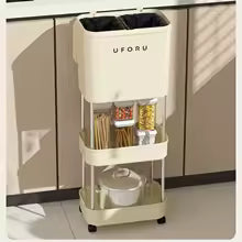 سلة مهملات متعددة المستويات مع عجلات